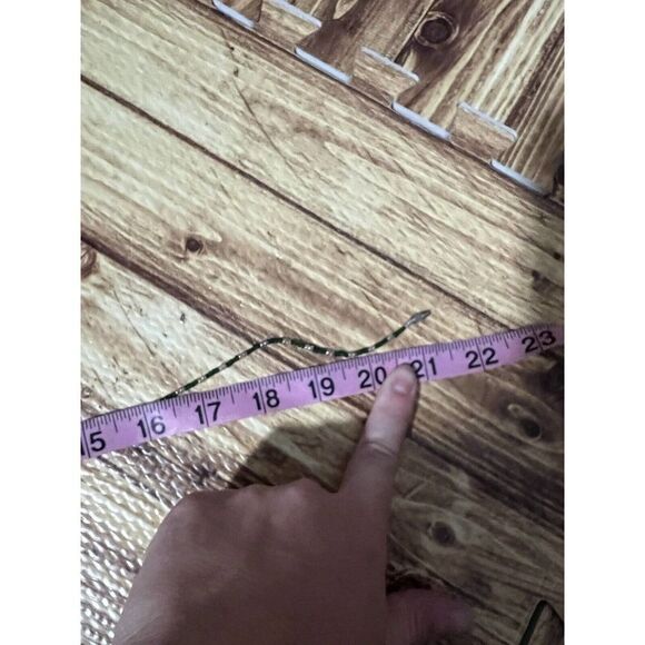 Thin Beaded Necklace Green/Clear 21" Womens #P185 - Picture 6 of 6